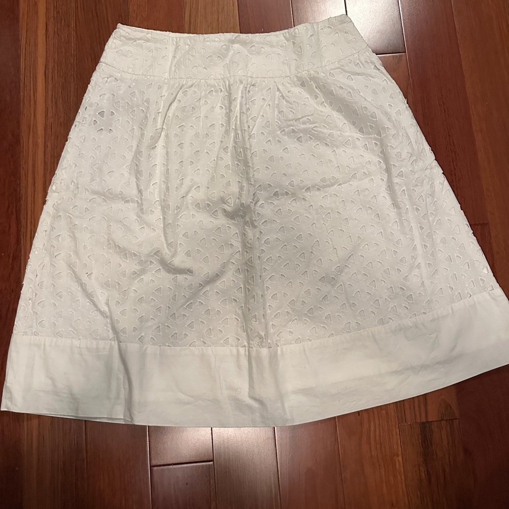 East 5th White Pleated A-Line Skirt